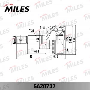 ШРУС наружный TOYOTA Carina/Corolla/Camry 16-2.0D 83-91 GA20737 GA20737 MILES