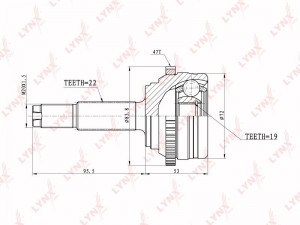 ШРУС наружный CHEVROLET Aveo (06-08),Kalos (03-08) комплект LYNX CO-3631A LYNXAUTO
