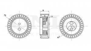 Ролик с натяжителем приводного ремня TNS-10193 UNIO