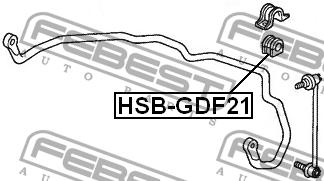 Втулка стабилизатора передняя HONDA JAZZ/FIT GD# 2002-2008 (21мм) HSB-GDF21 HSB-GDF21 FEBEST