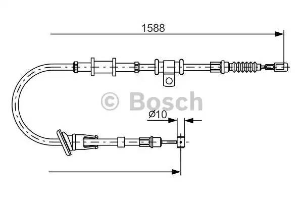 трос ручника! задний левый\ Mitsubishi Carisma all 98-06 L=1588 1 987 482 245 BOSCH