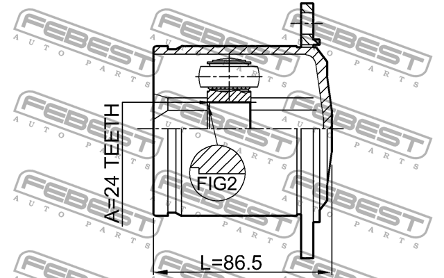 ШРУС внутренний AUDI Q5 2008-2017 1711-Q5LH 1711-Q5LH FEBEST
