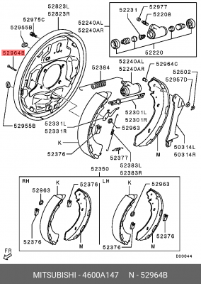 регулятор тормозных колодок!\ Mitsubishi L200 96> 4600A147 MITSUBISHI