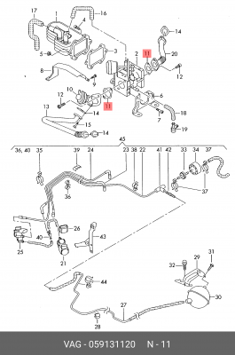 Прокладка VW Touareg турбокомпрессора OE 059 131 120 VAG