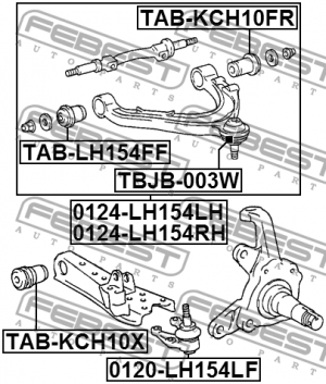 сайлентблок рычага нижн.!\ Toyota Hi-Ace YH5-YH7/LH5#-LH7# 83-89 TAB-KCH10X FEBEST