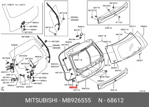 Отбойник MITSUBISHI капота ОЕ MB926555 MITSUBISHI