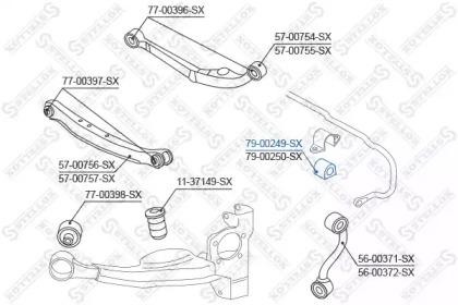втулка стабилизатора заднего!\ Nissan Qashqai 06> 79-00249-SX STELLOX