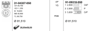 поршень в сборе! порш.+кольца d81.01 +0.50\ VW Crafter/LT 2.5TDi BJL/BJM/CECA/CE 3104337050 YENMAK