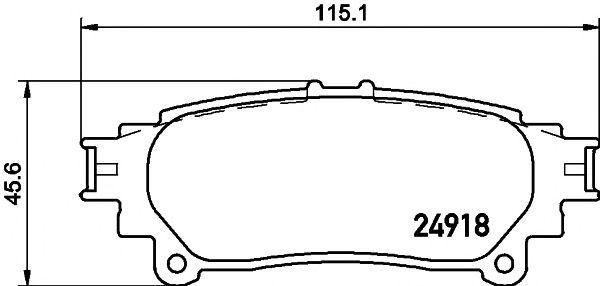 Колодки тормозные LEXUS RX350 (10-) задние (4шт.) TEXTAR 2491801 TEXTAR