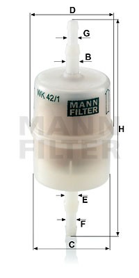 Фильтр топливный WK42/1 WK 42-1 MANN FILTER