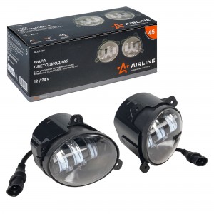 Фара светодиодная "AIRLINE" Pro 105х90х105 мм 45W 12/24V (белый, регулир.свет.гр ALED082 AIRLINE