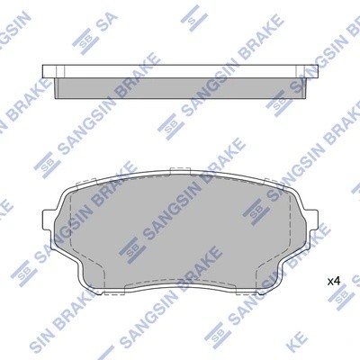 Колодки тормозные SUZUKI Swift (05-) передние (4шт.) SANGSIN SP1583 SANGSIN