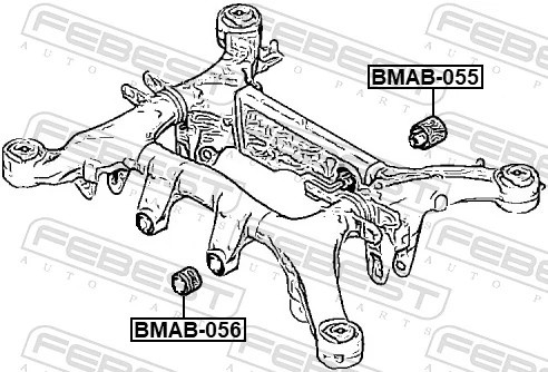 Сайлентблок BMW 5 (F07) дифференциала заднего FEBEST BMAB056 FEBEST