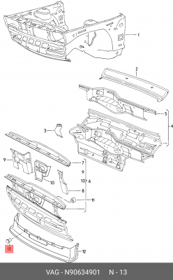 заклепка\ Audi, VW 80> N 906 349 01 VAG