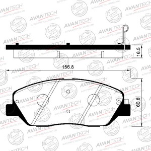 Колодки тормозные дисковые Avantech передние (противоскрипная пластина в компл.) AV157 AVANTECH