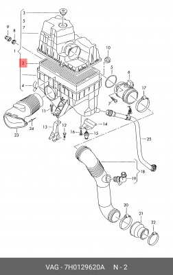Фильтр воздушный 7H0129620A 7H0 129 620 A VAG