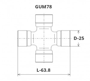 Крестовина MITSUBISHI Galant (88-) (E39A) вала карданного (63.80х25.00) GMB GUM78 GMB