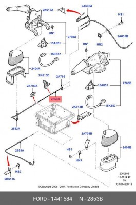 трос стояночного тормоза!\ Ford 1 441 584 FORD