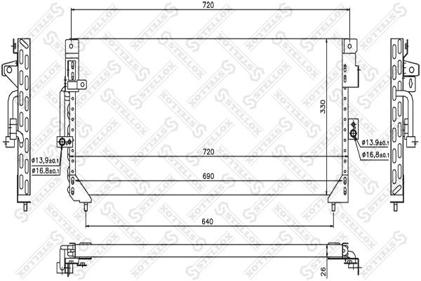 радиатор кондиционера!\ Toyota Land Cruiser 4.2i 90-97 10-45587-SX STELLOX