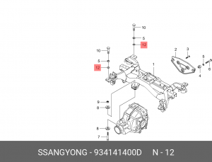 Шайба SSANGYONG подвески задней OE 934141400D SSANG YONG