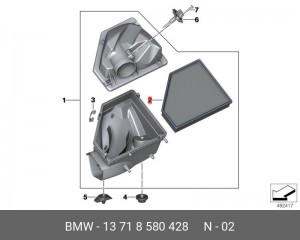 Фильтр воздушный BMW 3 (G20) OE 13 71 8 580 428 BMW