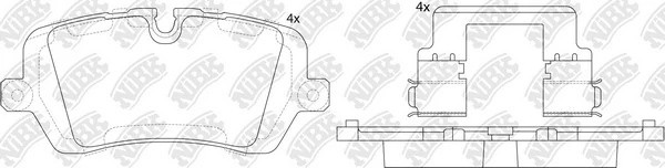 Колодки тормозные LAND ROVER Range Rover (12-) задние (4шт.) NIBK PN47001 NIBK