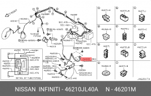 шланг тормозной! передний правый\ Infiniti EX25 46210-JL40A NISSAN