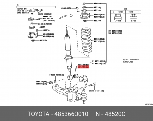 Втулка амортизатора Toyota TOYOTA 48536-60010 48536-60010 TOYOTA
