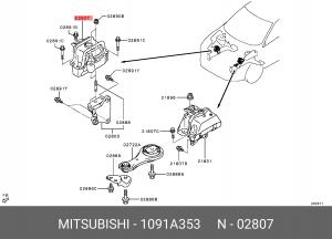Кронштейн двигателя, передний 1091A353 1091A353 MITSUBISHI
