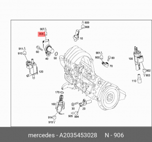 разъем электрический!\ MB W204/W212/W202 00> A2035453028 MERCEDES BENZ