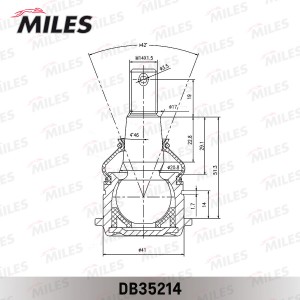 Опора шаровая NISSAN MAXIMA (A32) 94-00 /CEFIRO 97- перед.подв.нижн.лев/прав. DB DB35214 MILES