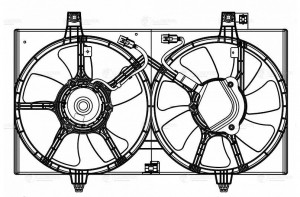 Э/вентиляторы охл. с кожухом (2 вент.) для а/м Nissan Almera Classic (05-) LFK 1410 LUZAR