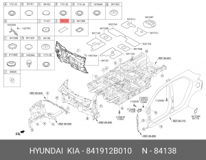 Заглушка KIA Cerato (13-) панели пола OE 841912B010 HYUNDAI KIA