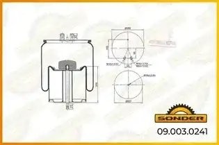 Пневморессора Premium со стаканом (металл) RVI Magnum E-Tech/Premium (2 штуцера) 090030241 SONDER
