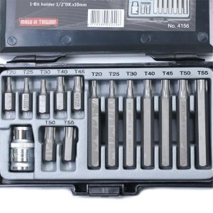 1/2 Набор бит-торкс 15пр.Т20-Т55 L-30,75mm 4156 FORCE