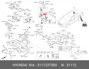 Фильтр топливный HYUNDAI Equus (13-) (в баке) OE 311123T000 HYUNDAI KIA