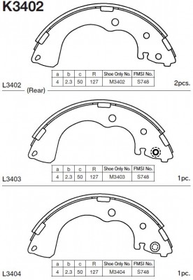 Колодки тормозные барабанные K3402 K3402 MK KASHIYAMA