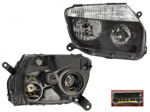 Фара RENAULT DUSTER 10- черная ST-551-1186R-LDEM2 ST5511186RLDEM2 SAT
