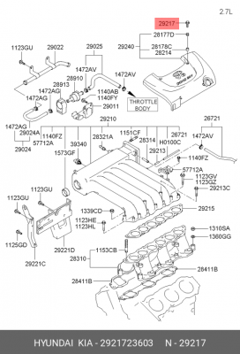 Болт М6 2921723603 HYUNDAI KIA
