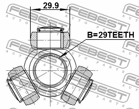 Трипоид MITSUBISHI CARISMA DA 1995-2003 0416-DA 0416-DA FEBEST