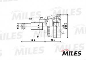 ШРУС наружный NISSAN MAXIMA/X-TRAIL 94- (с ABS) (GSP 841022) GA20300 GA20300 MILES