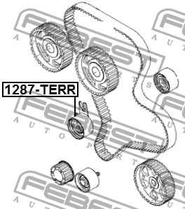 ролик ремня приводного!\ Hyundai Terracan 2.9CRDi 01> 1287-TERR FEBEST