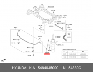 Стойка стабилизатора KIA Stinger (17-) переднего правая OE 54840J5000 HYUNDAI KIA