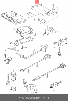Кронштейн VW Polo (03-15) блока управления двигателем OE 6Q0 906 507 VAG