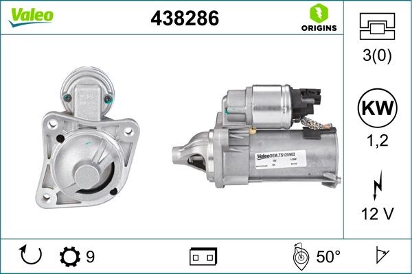 Стартер ЛАДА Vesta,Калина 2,Granta,X-Ray DATSUN Mi-Do АКПП z=9 1.2кВт VALEO 438286 VALEO PHC