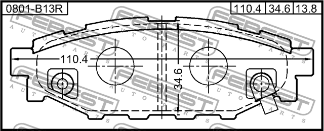Колодки тормозные дисковые задние 0801-B13R FEBEST