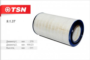 фильтр воздушный!DONGFENG FOTON 3251-2, ISUZU HIGER KLQ6109/6891, HYUNDAI HL35,  9137 TSN