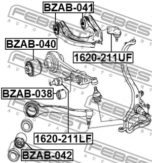 Опора шаровая нижняя MERCEDES E W211 1620-211LF 1620-211LF FEBEST