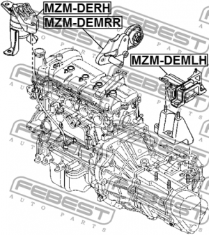 Опора двигателя задняя MAZDA 2 DE MT 2007-2014 MZM-DEMRR MZM-DEMRR FEBEST