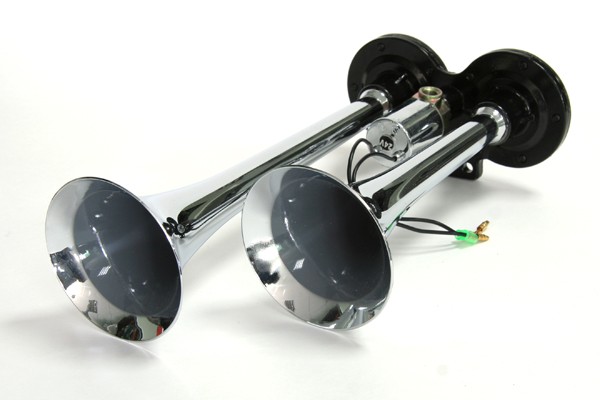 Сигнал звуковой 24V воздушный 2-х рожковый 230/300мм хром AT AT62101 AT